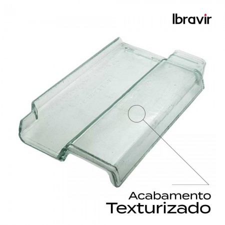 Telha de Vidro Romana Texturizada T10 - 46,5x28cm Translúcida Ibravir