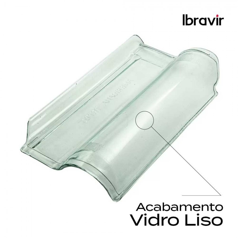 Telha de Vidro Americana Tetto Lisa - 43,2x26,5cm Translúcida Ibravir