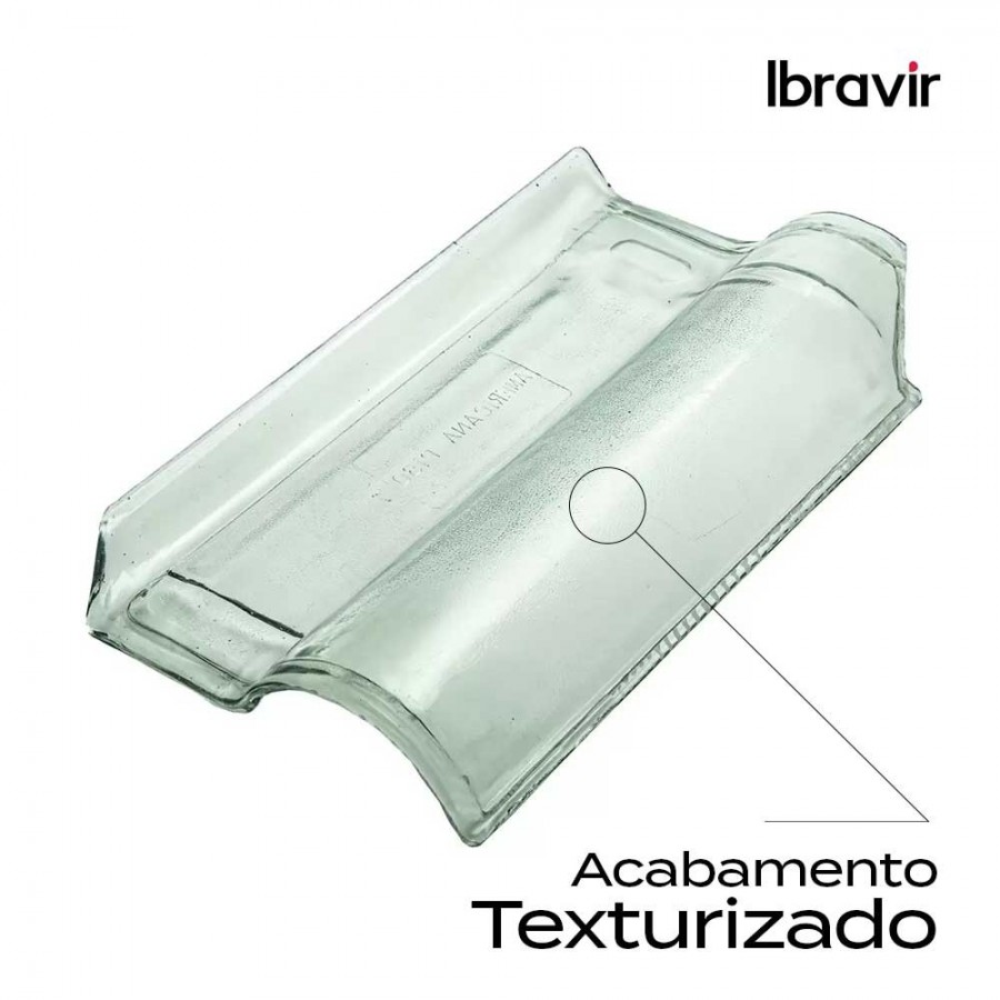 Telha de Vidro Americana Piso Texturizada - 42,3x25,3cm Translúcida Ibravir